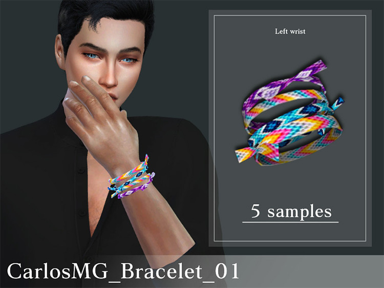 Male Weaved Colorful Bracelet / Sims 4 CC