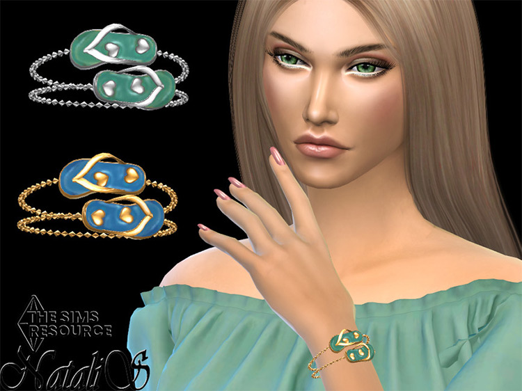 Flip Flop Chain Bracelet / Sims 4 CC