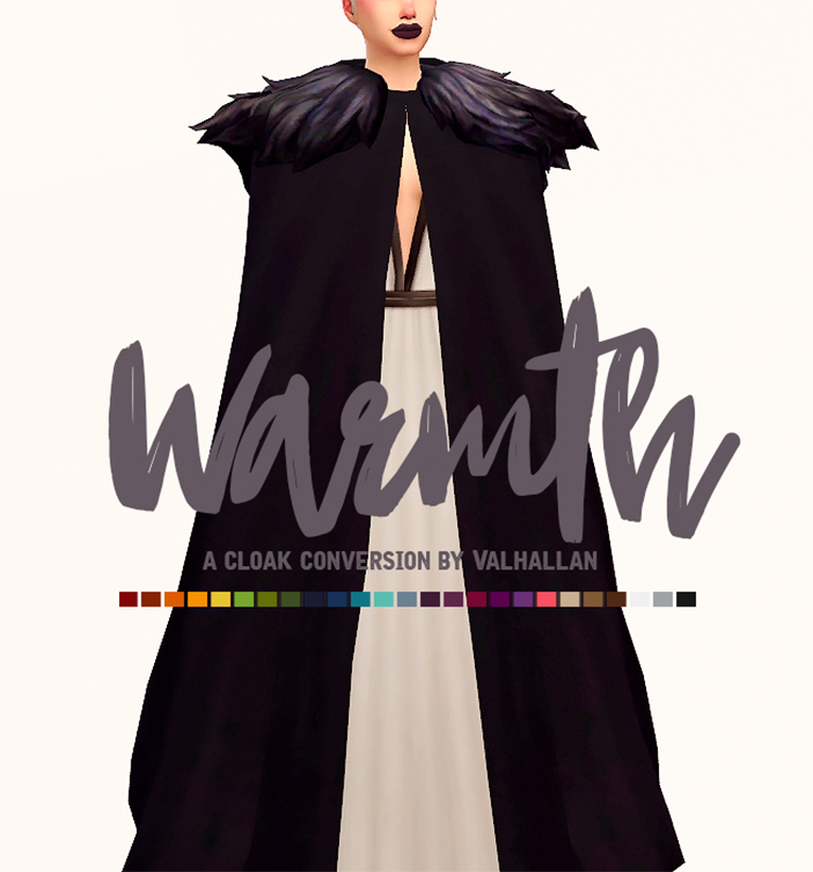 Warmth: A Cloak Conversion by Valhallan / Sims 4 CC