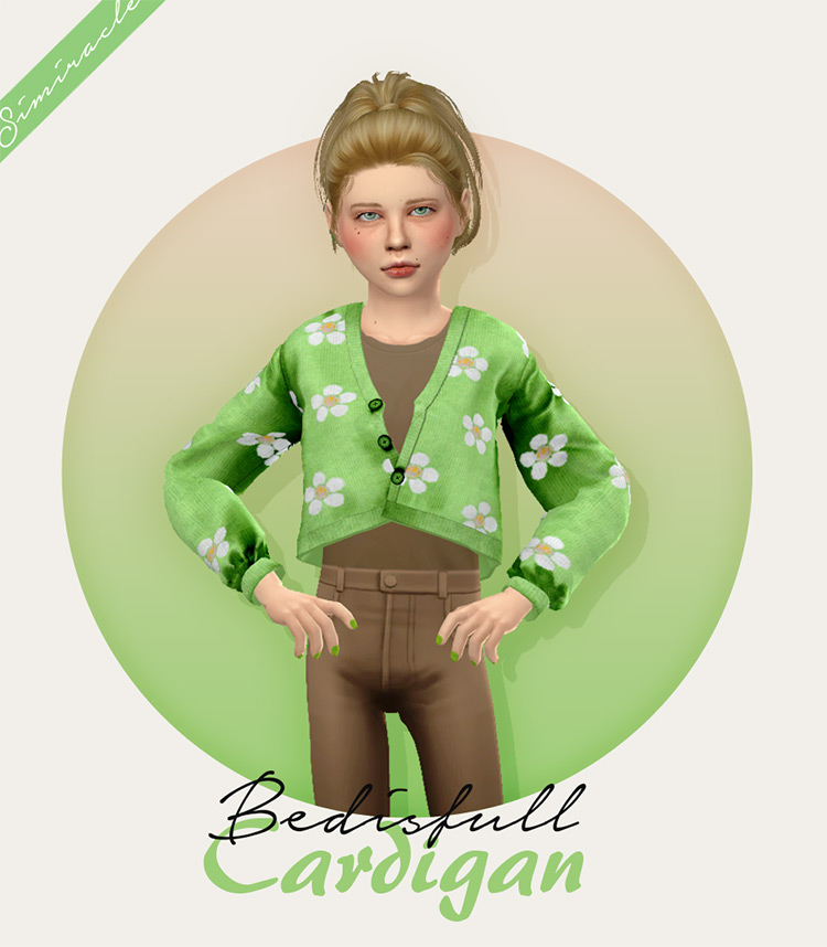 Fabienne’s Bed is Full Cardigan for Children TS4 CC