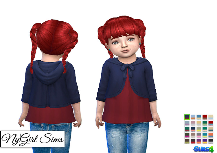 NYGirl Sims’ Toddler Shirt w/ Hooded Cardigan for Sims 4