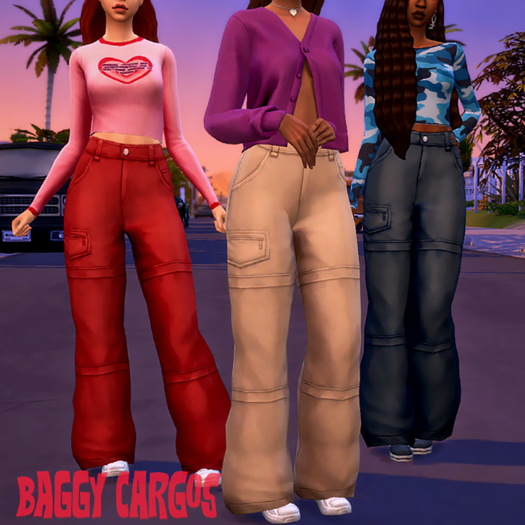 Baggy Cargo Pants for The Sims 4