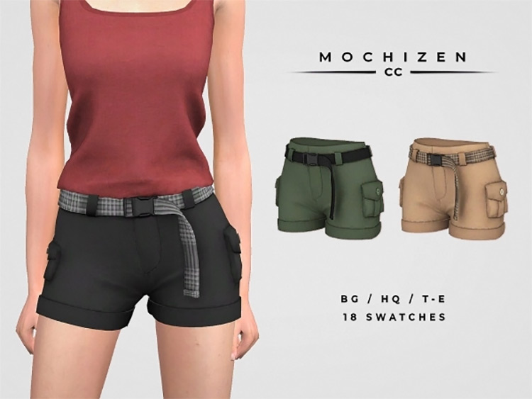 Belted Cargo Shorts / TS4 CC