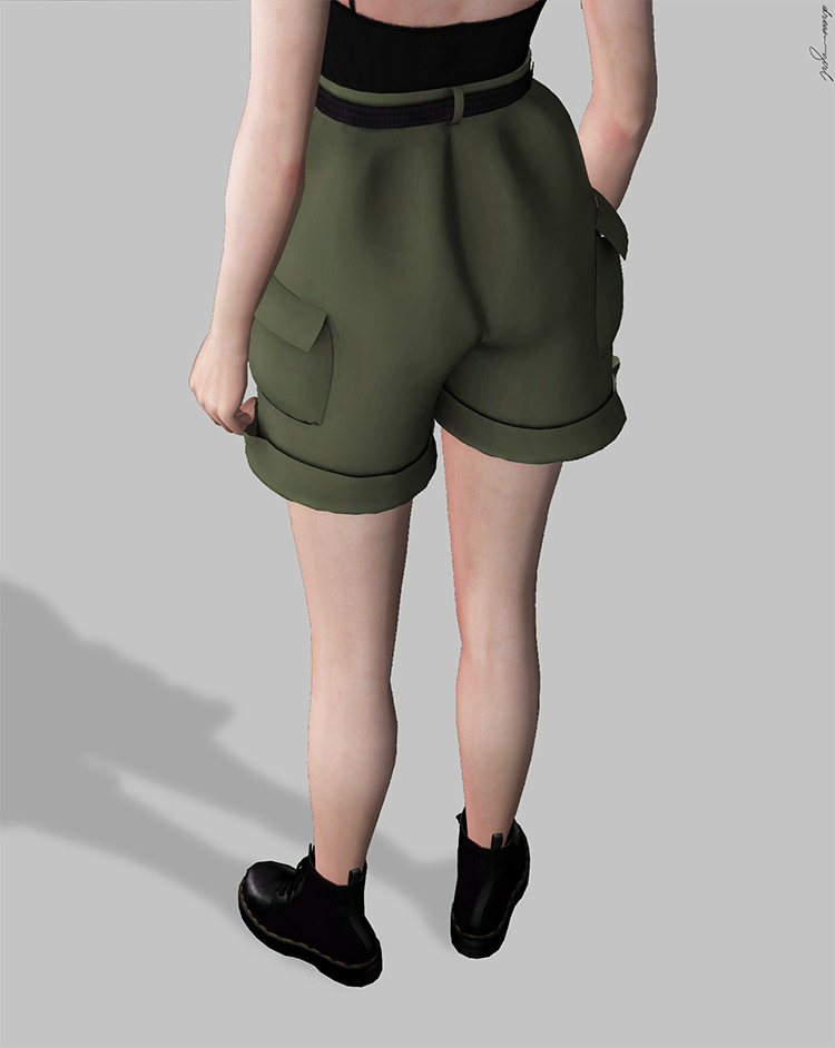 Belted Cargo Shorts / Sims 4 CC