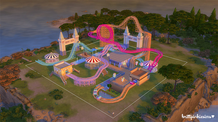 Roller Coaster Set Sims 4 CC