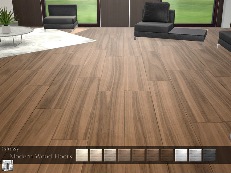 Glossy Modern Wood Flooring for The Sims 4