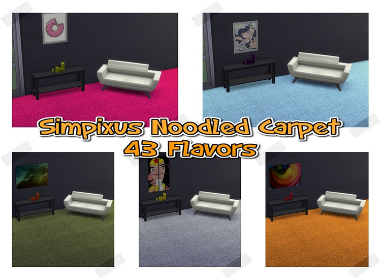 Noodled Carpet Set for The Sims 4