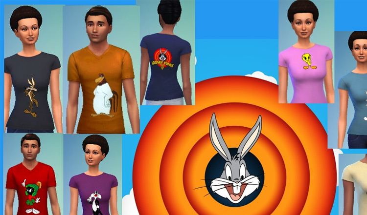 Looney Tunes T-Shirts for The Sims 4