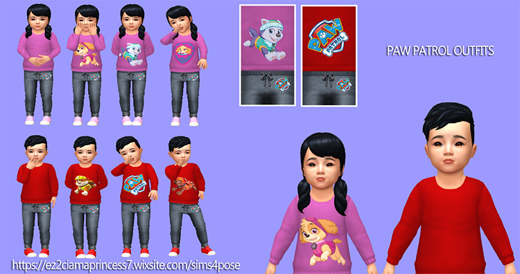 Paw Patrol Toddler Outfits / TS4 CC