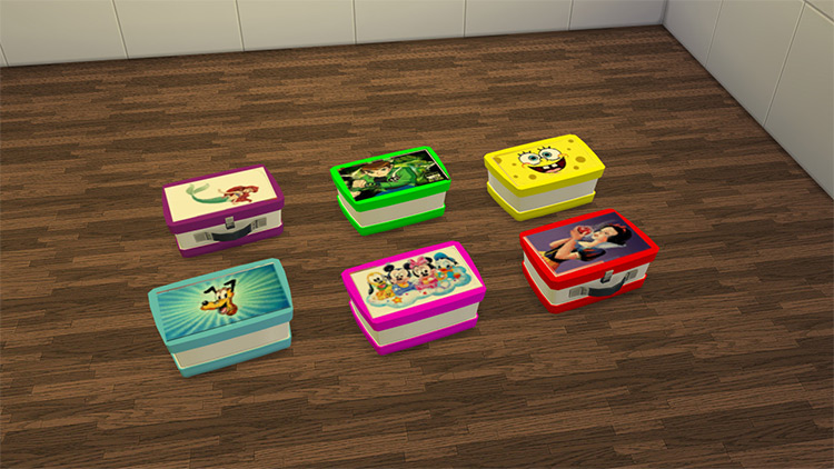 Cartoon Lunchboxes / Sims 4 CC
