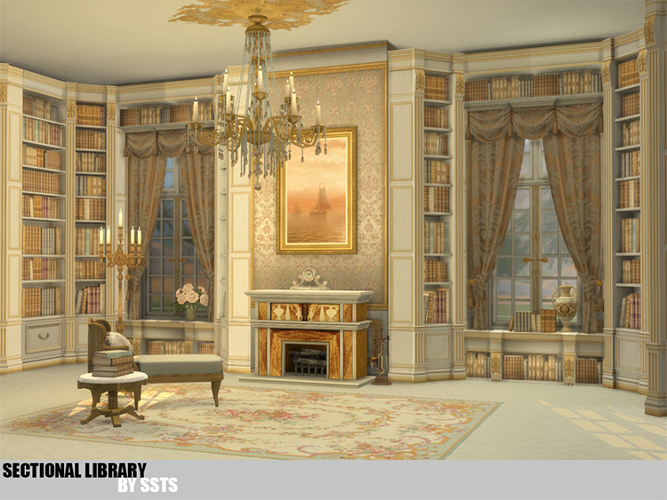 Sectional Library / Sims 4 CC