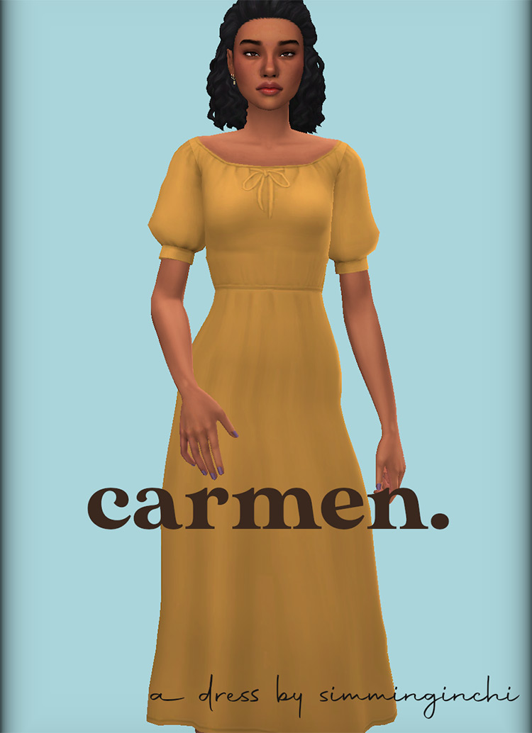 Carmen Dress Preview for The Sims 4