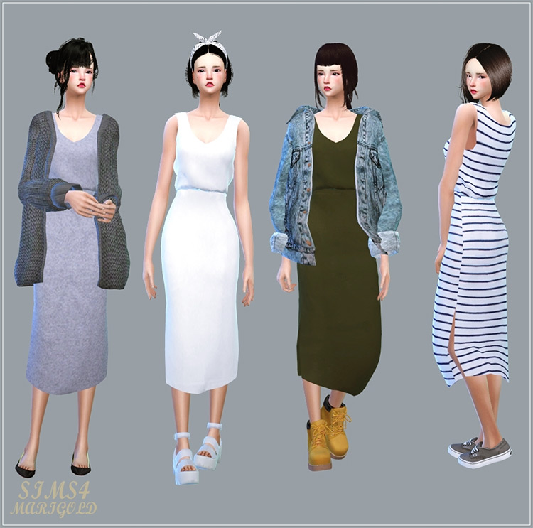 Casual Sleeveless Dress / Sims 4 CC