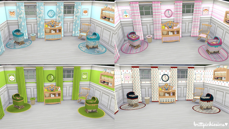 Brittpinkiesims' Nursery Set Changing Table Sims 4 CC