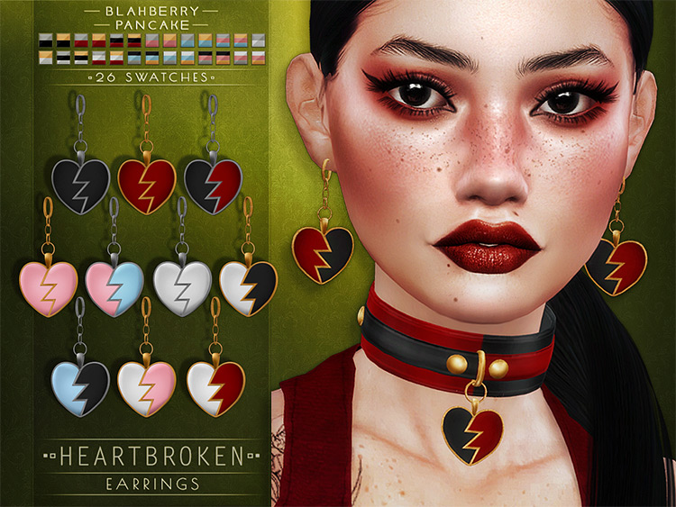 Heart Broken Choker for The Sims 4