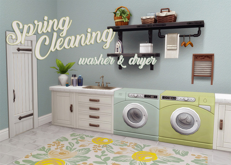 Spring Cleaning Washer & Dryer for Sims 4