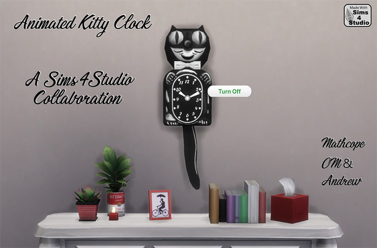 Animated Kitty Clock for Sims 4