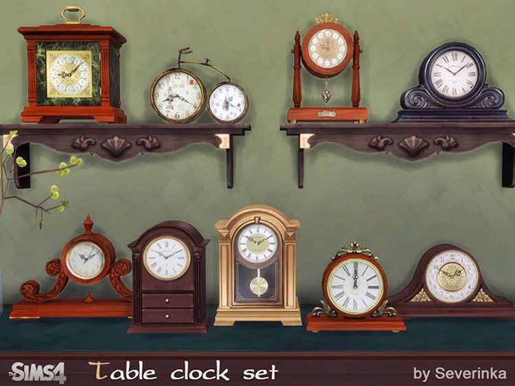 Classic Table Clocks Sims 4 CC