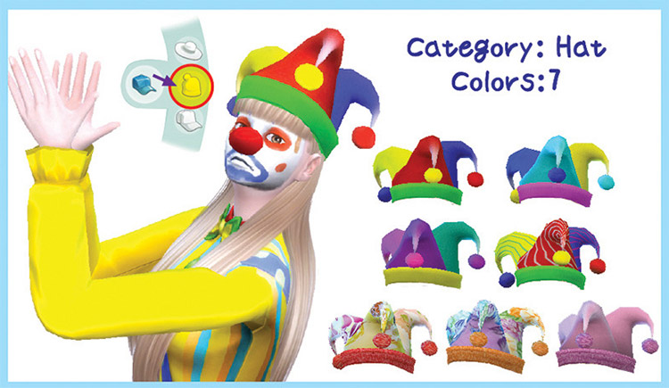 Traditional Clown Hat CC for The Sims 4