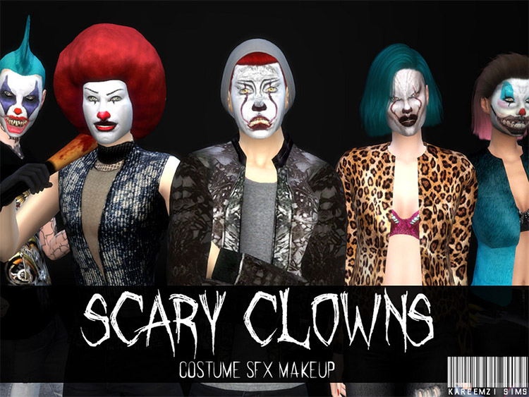 Scary Clown SFX Makeup CC / Sims 4