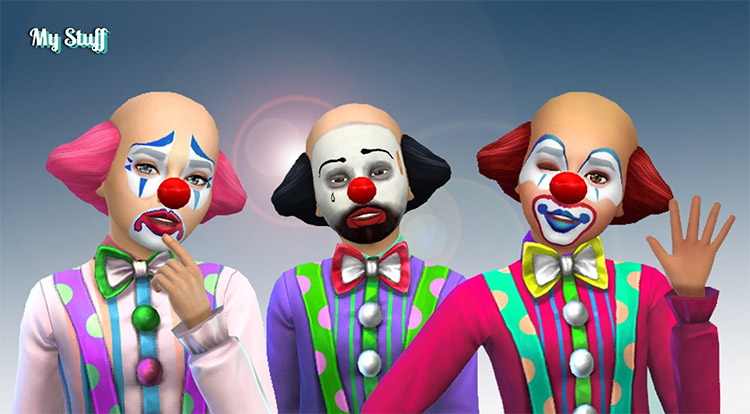 Clown Hair and Makeup / Sims 4 Kids CC
