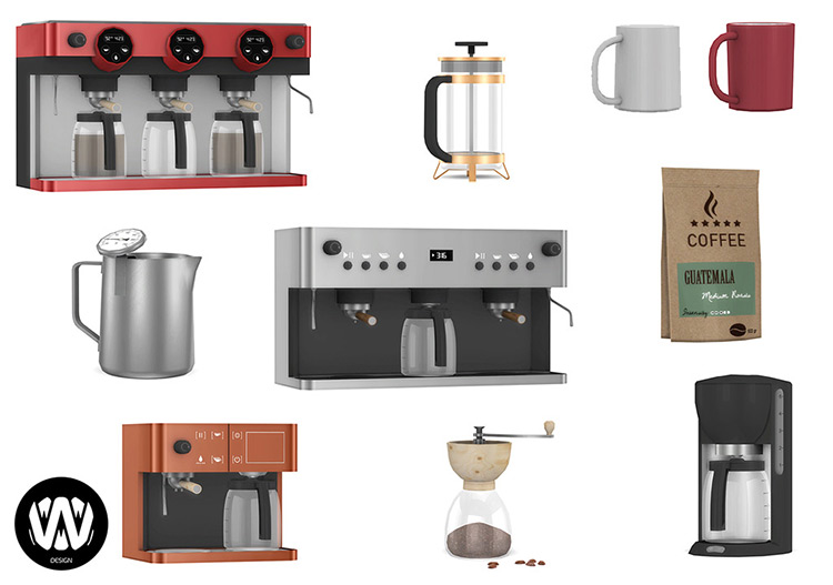 Simple Coffee Makers Set / Sims 4 CC