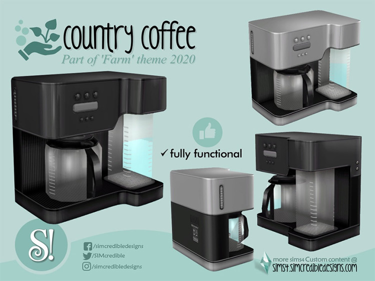 Country Coffee Machine for Sims 4