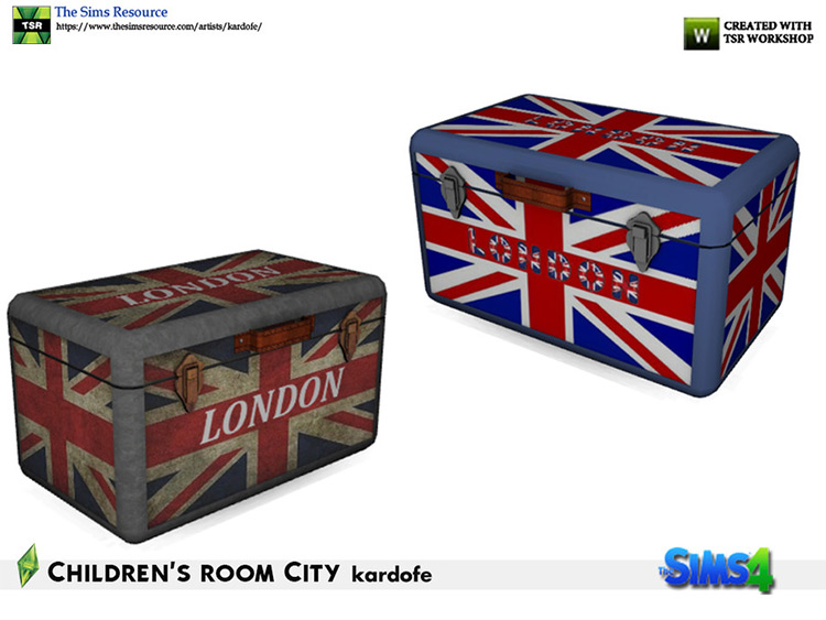 London luggage box - Sims4 coffee table CC