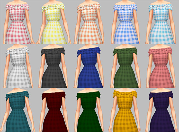 All Ruffled Up Dress CC for Sims 4