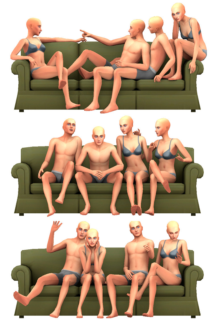 Group Sim Poses for The Sims 4