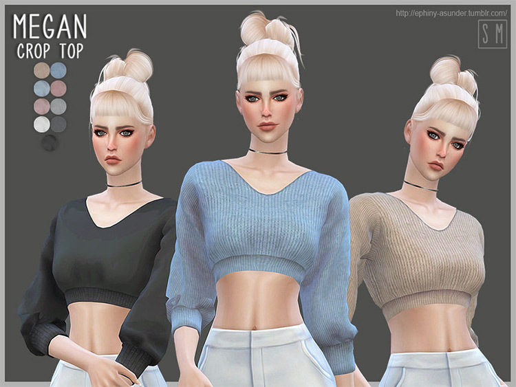 Megan Sweater Crop Top - Sims 4 CC