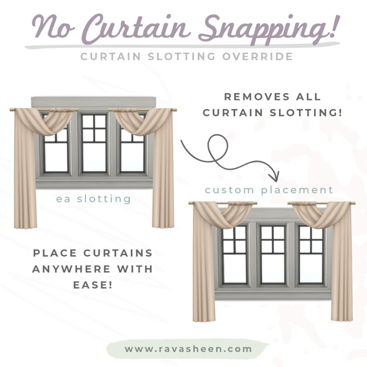 No Curtain Snapping for The Sims 4
