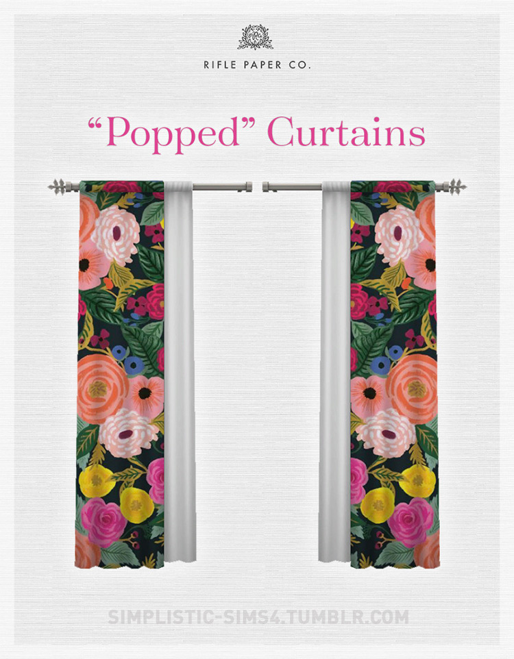 “Popped” Curtains / TS4 CC