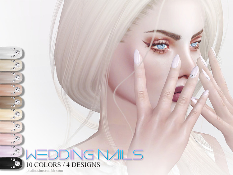 Custom Wedding Nails - Sims 4 CC