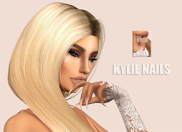 Kardashian Nails, Kylie Nails for Sims 4