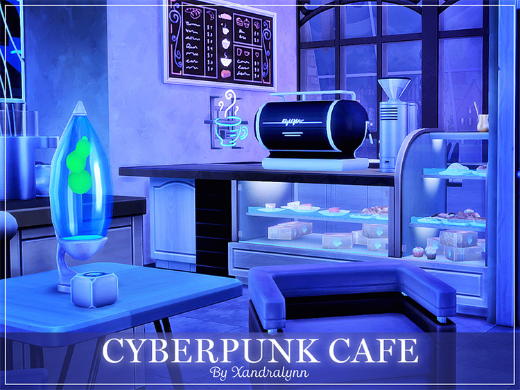 Cyberpunk Café Lot for The Sims 4