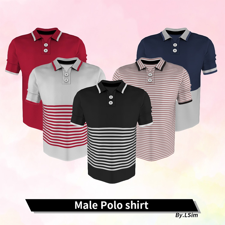 Polo Shirt Dad Style for The Sims 4