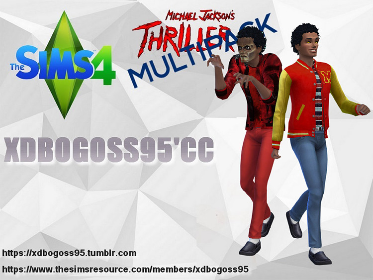 Thriller Michael Jackson CC pack for The Sims 4
