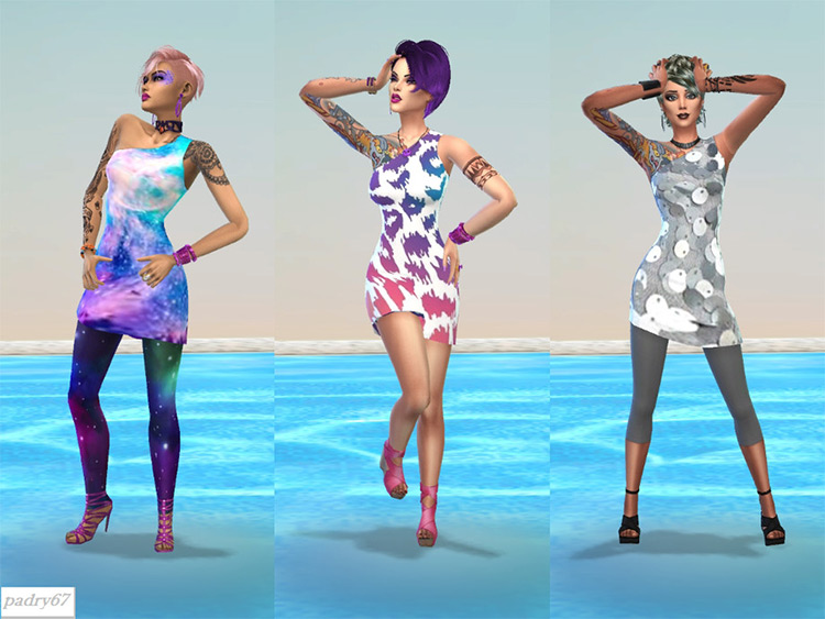 Custom disco-themed dress CC for The Sims 4
