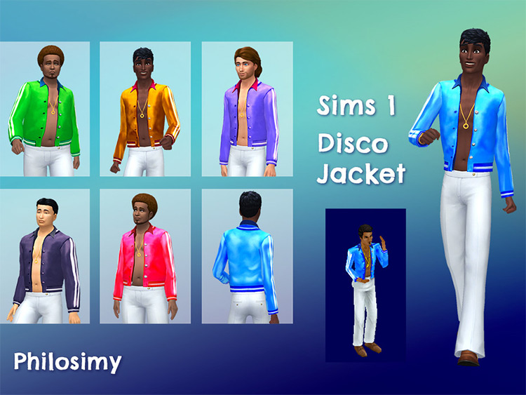Sims 1 Disco Jacket converted into TS4 CC