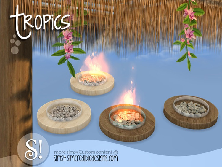 Tropics Outdoor Fire Pit CC - Sims 4