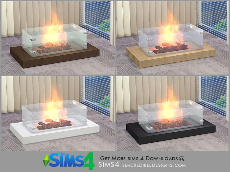 Gloss Fireplace CC for The Sims 4