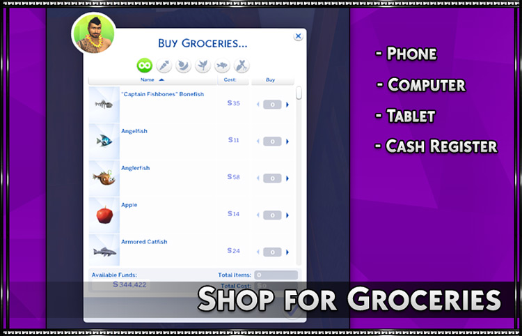 Shop for Groceries mod Sims 4 screenshot