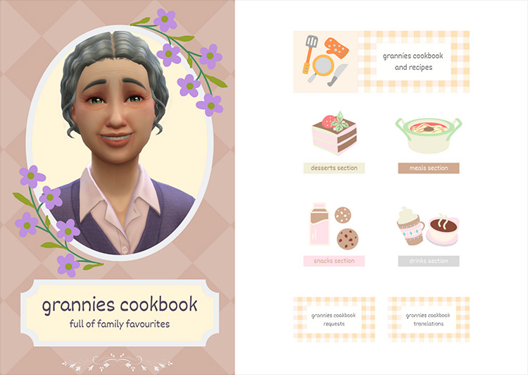Granny’s Cookbook mod for Sims 4