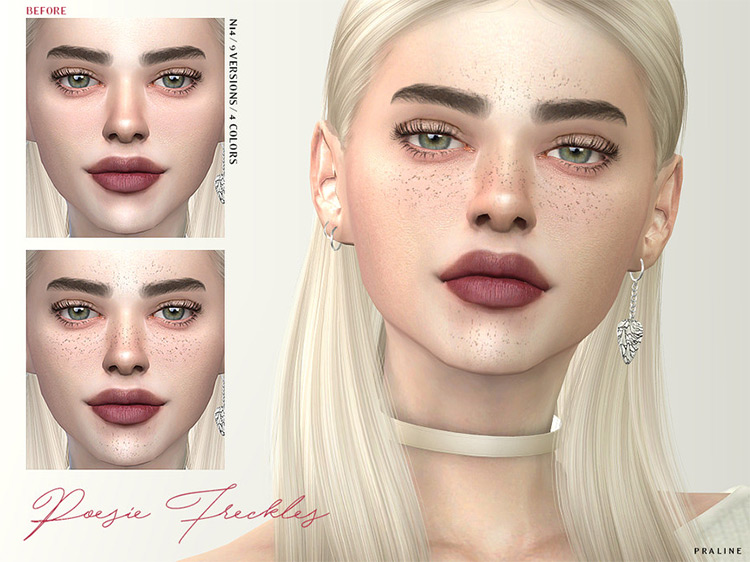Poesie Freckles mod for Sims 4