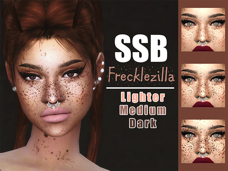 Frecklezilla Face & Body Freckles Sims 4 mod