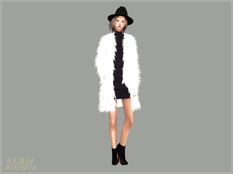 Male & Female Long Fur Jacket / Sims 4 CC