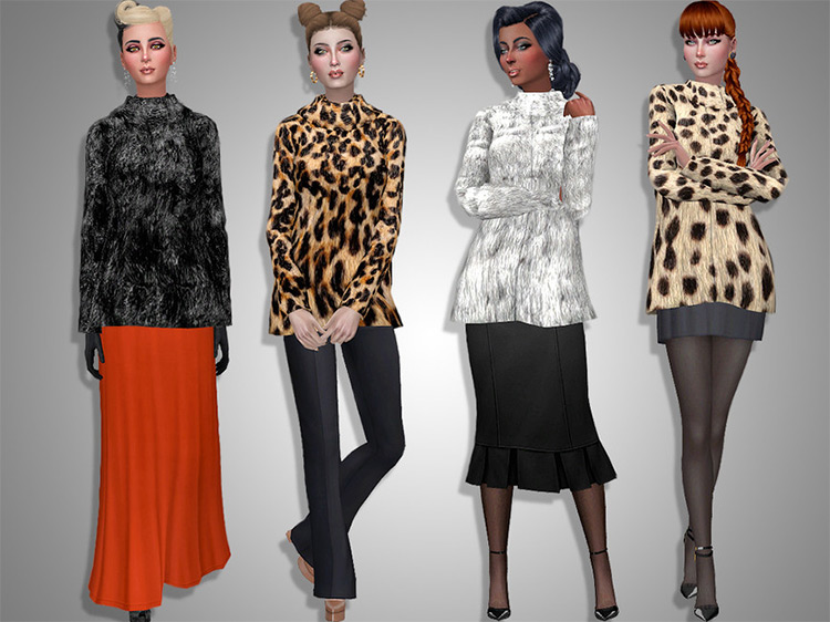 Faux Fur Jacket CC for The Sims 4