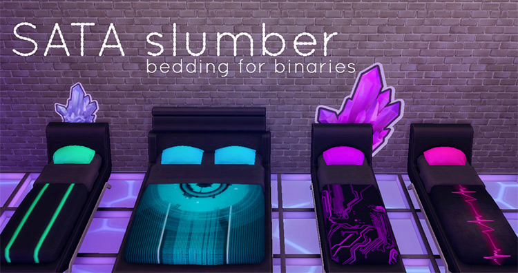 SATA Slumber – Bedding for Binaries by hamburgercakes TS4 CC
