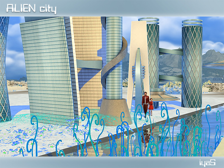 Alien City by soloriya for Sims 4